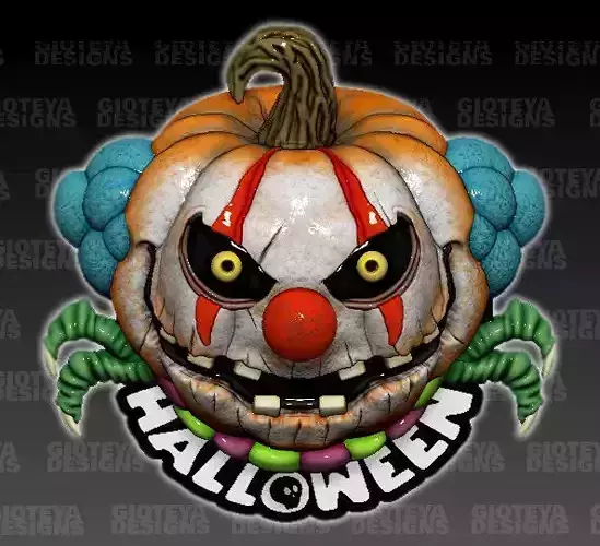 Halloween Pumpkin Evil Clown