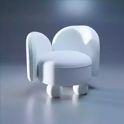 Low-Poly Game-Ready Bubble Chair 3D Model