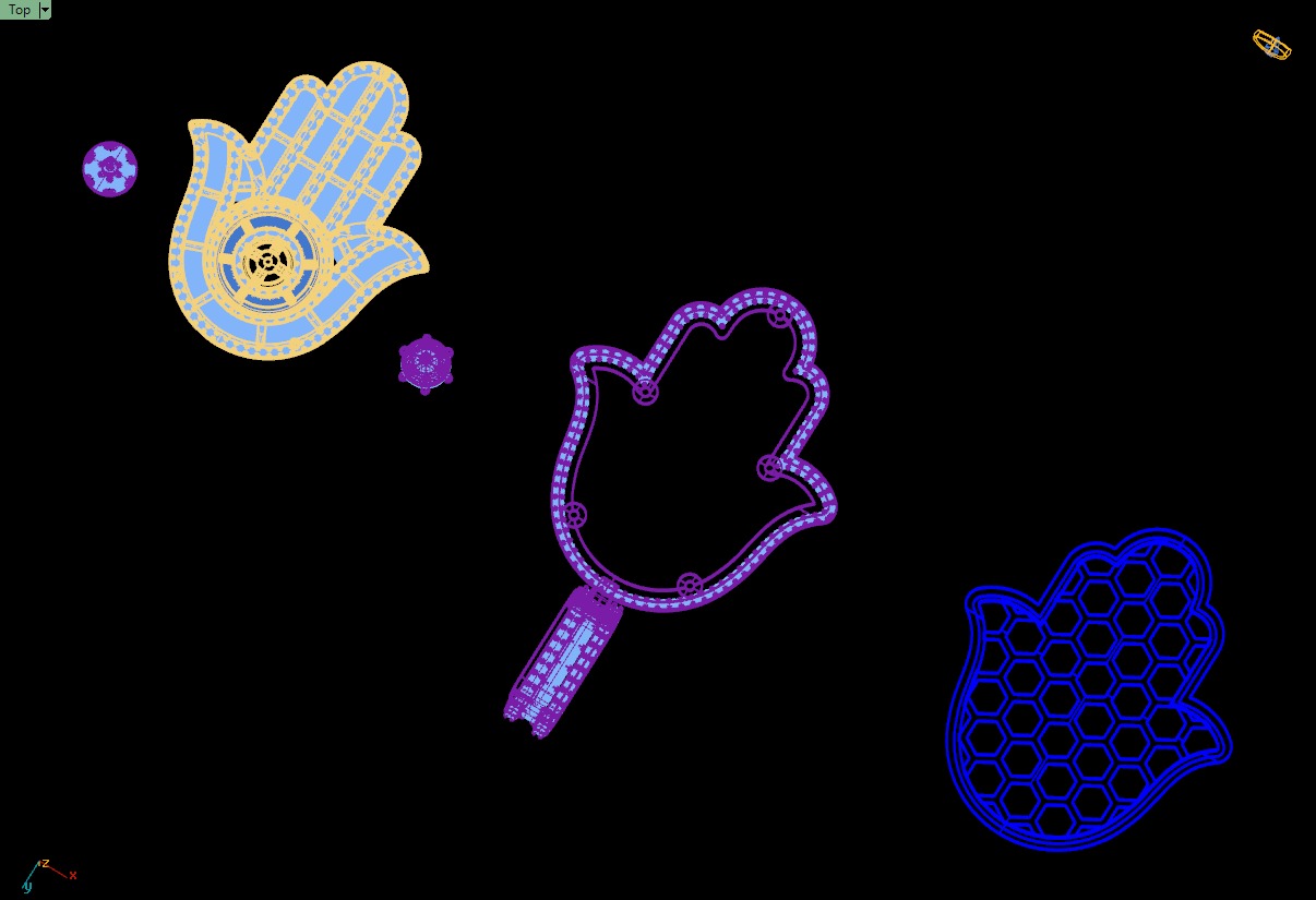 Custom Hamsa Hand Diamond Pendant - Hamsa Hand Necklace  3D print model_14