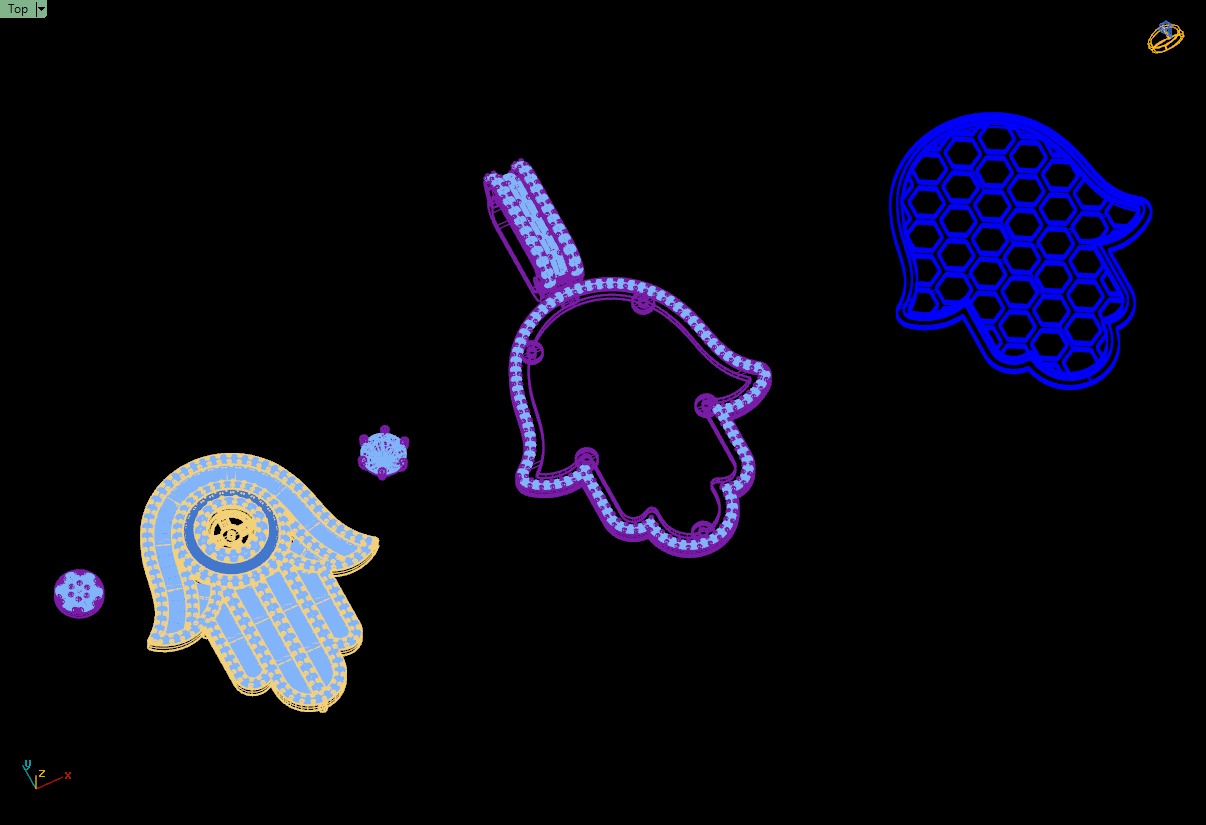 Custom Hamsa Hand Diamond Pendant - Hamsa Hand Necklace  3D print model_15