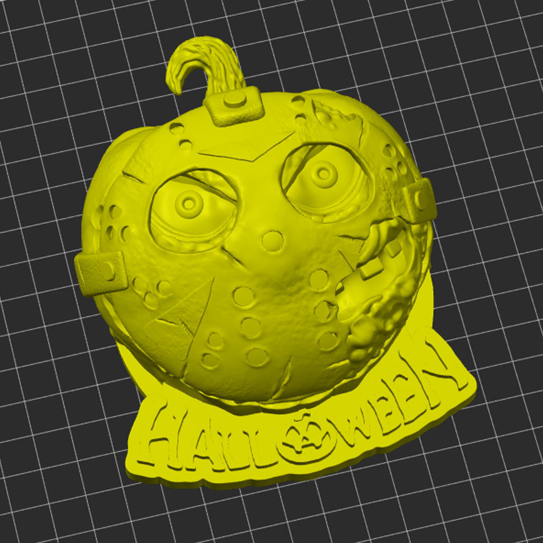 Halloween Pumpkin Friday The 13th v2 3D model_1