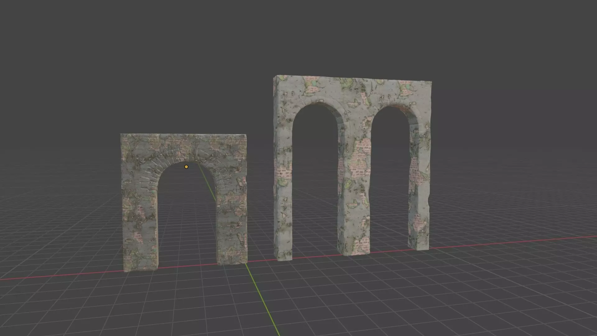 Middle Age Arch Wall Free low-poly 3D model_0