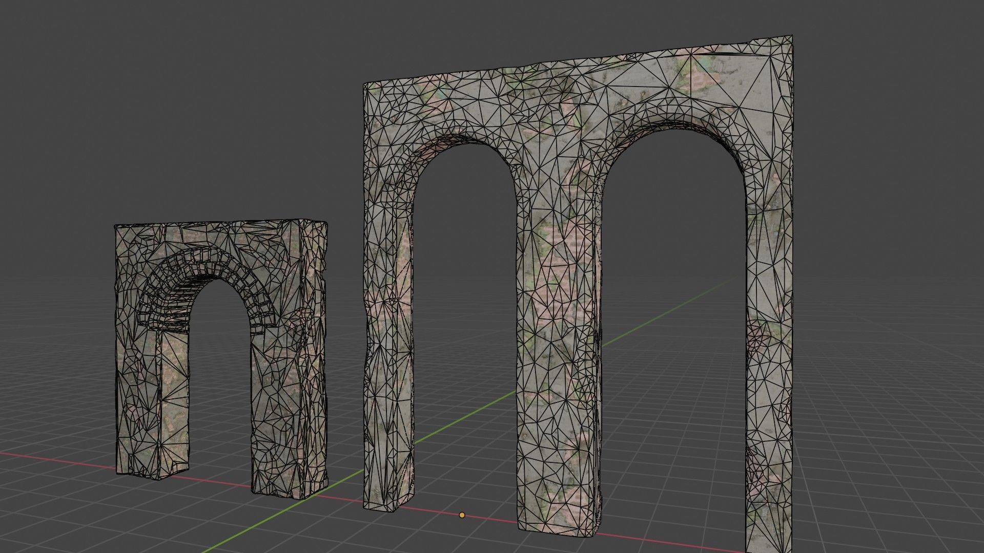 Middle Age Arch Wall Free low-poly 3D model_2