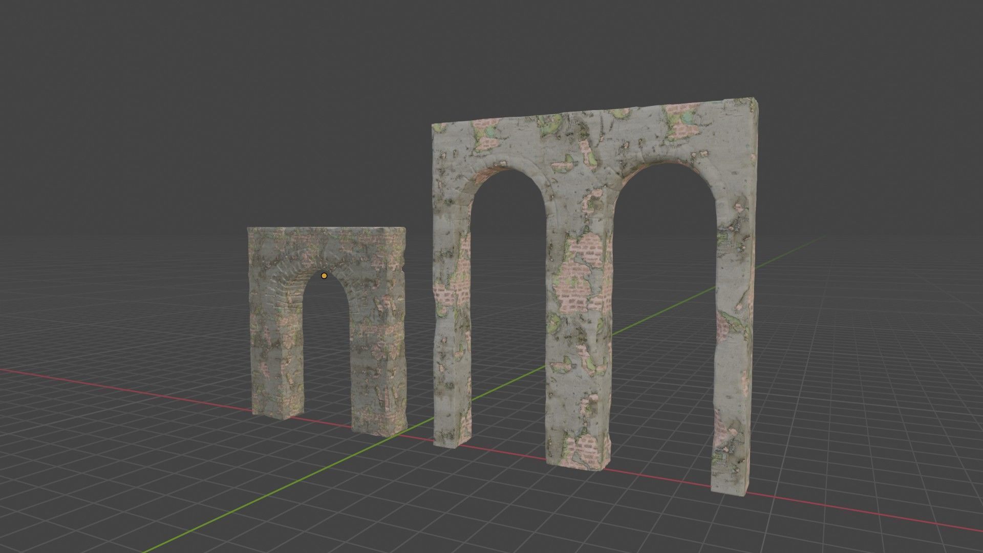 Middle Age Arch Wall Free low-poly 3D model_1