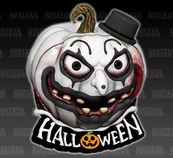 Halloween Pumpkin Terrifier v1 3D model_0