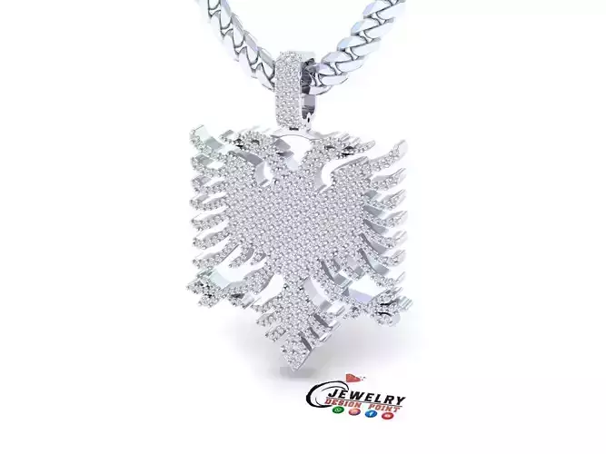 Custom Albania Eagle Pendant Necklace -  Balkan Culture  3D print model