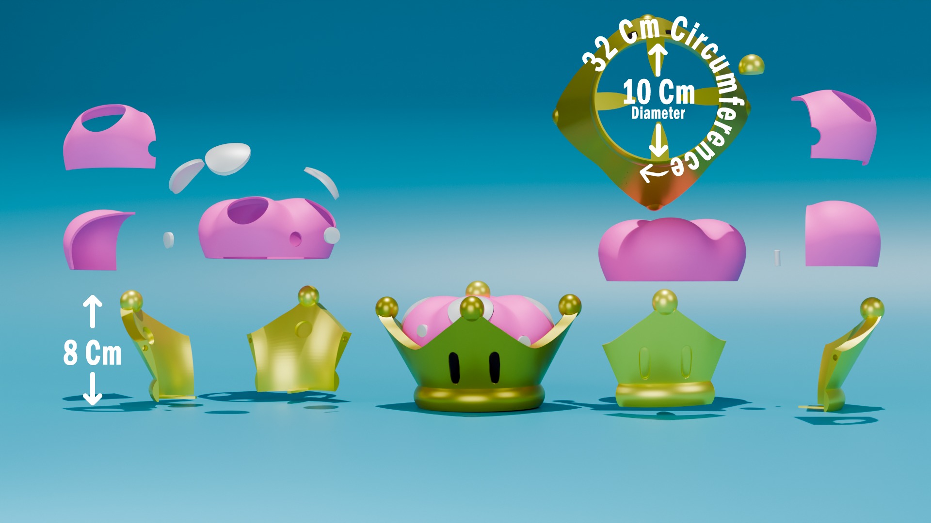 Bowsette Koopa-hime Cosplay Accesories  3D print model_2