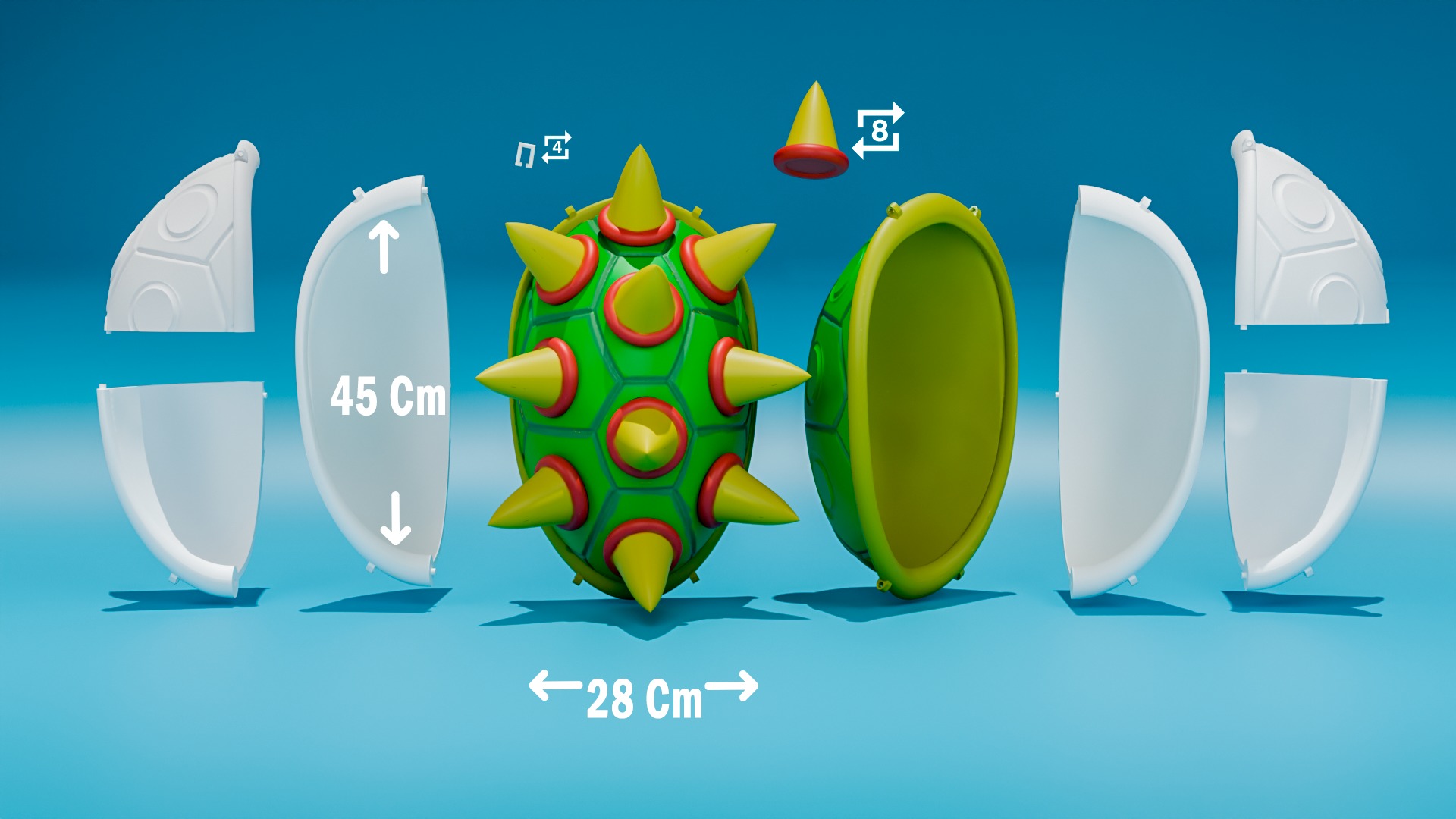 Bowsette Koopa-hime Cosplay Accesories  3D print model_5