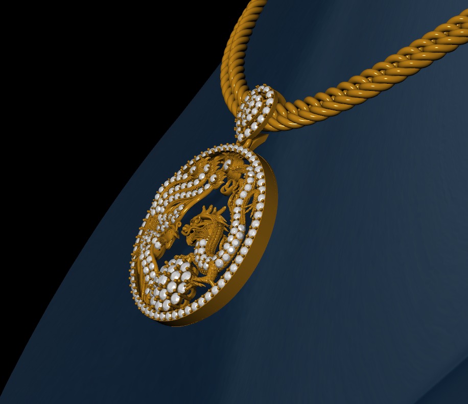 Dragon and phoenix lucky coin 3D print model 3D print model_5