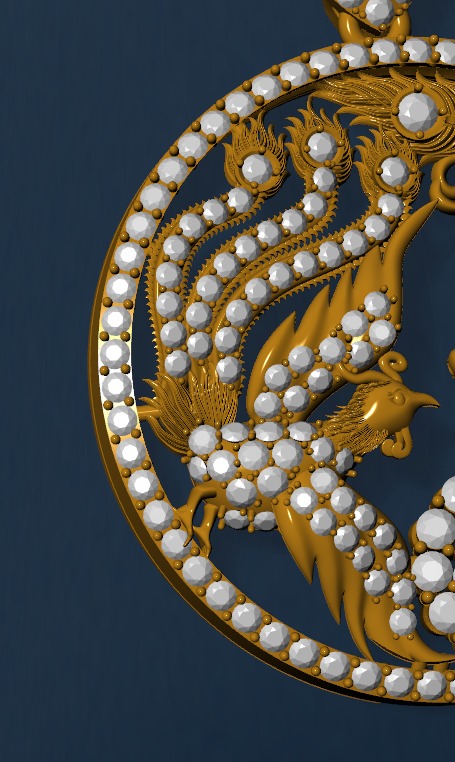 Dragon and phoenix lucky coin 3D print model 3D print model_10