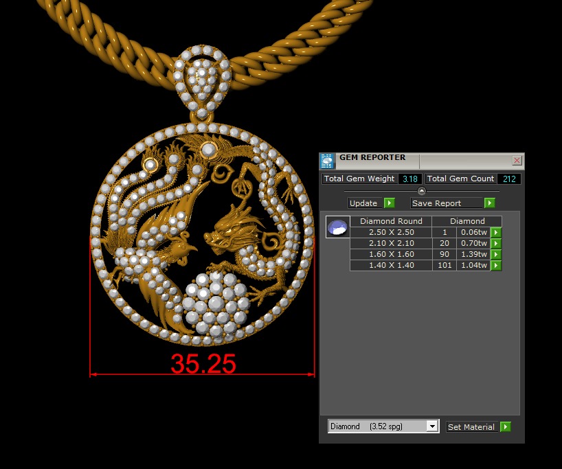 Dragon and phoenix lucky coin 3D print model 3D print model_1