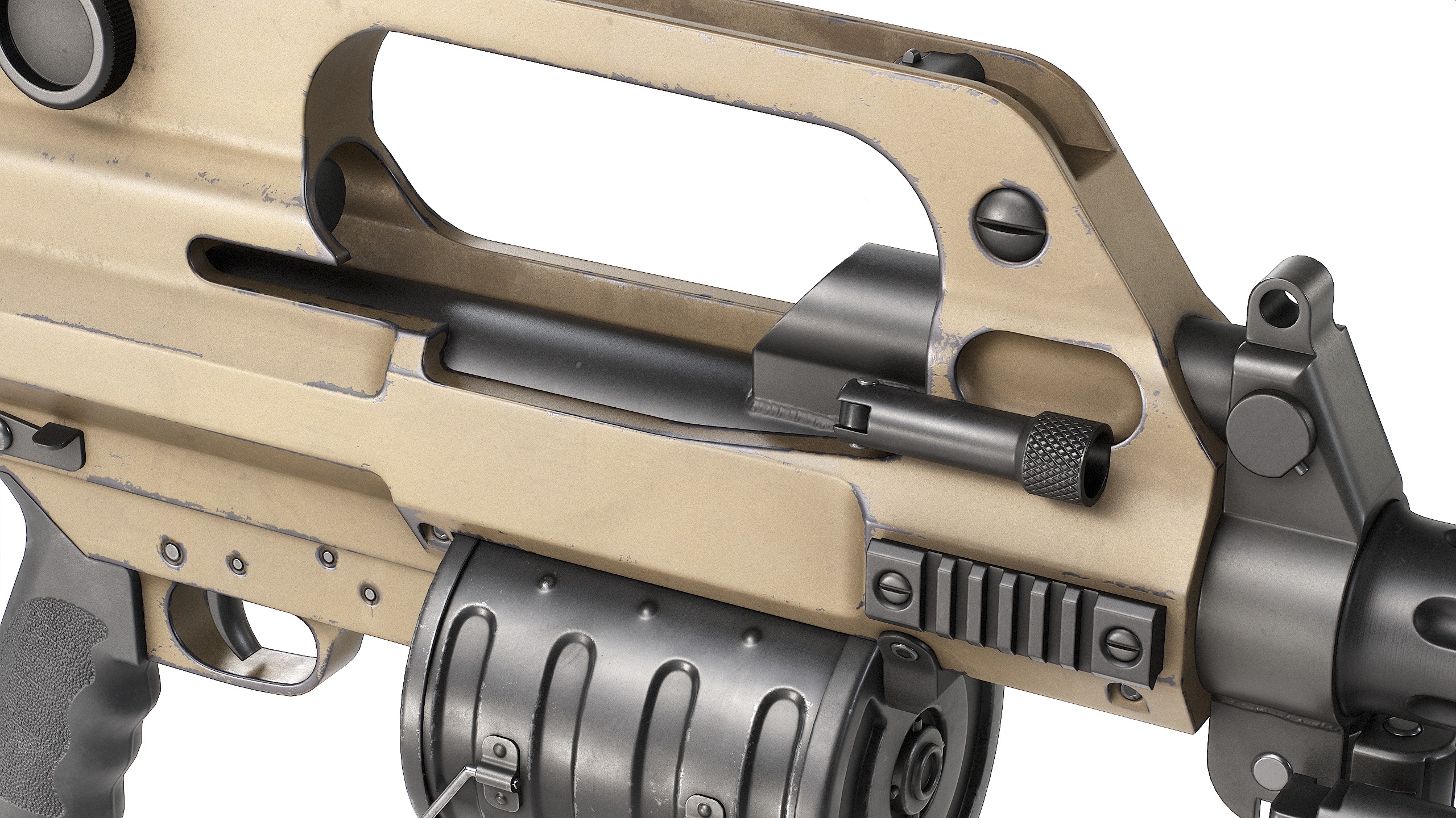 PBR Chinese QLB-06 Grenade Launcher Low-poly 3D model_11