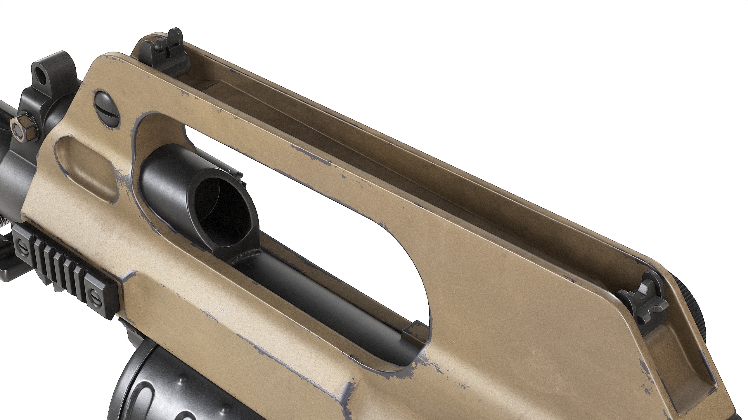 PBR Chinese QLB-06 Grenade Launcher Low-poly 3D model_14