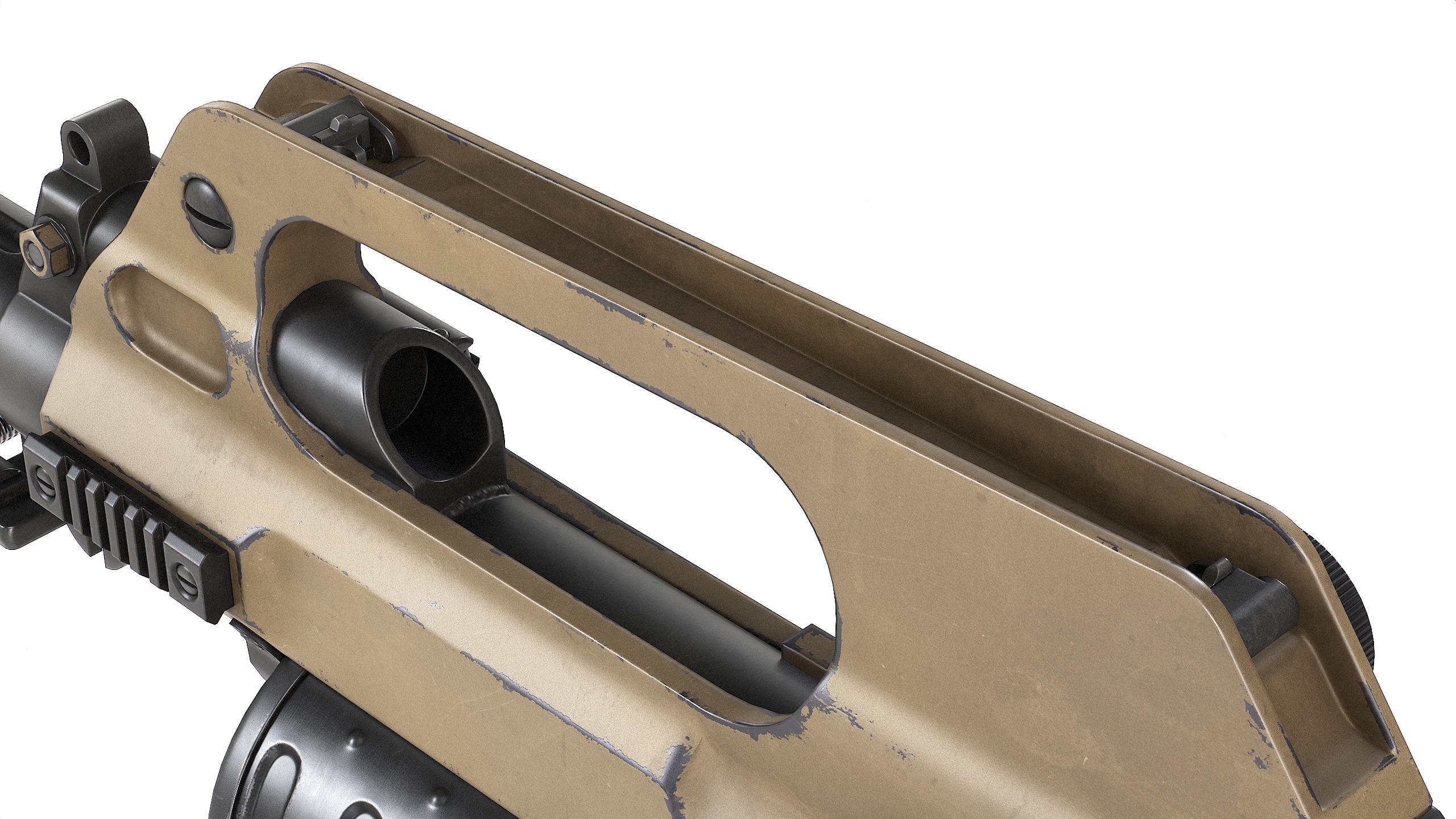 PBR Chinese QLB-06 Grenade Launcher Low-poly 3D model_13