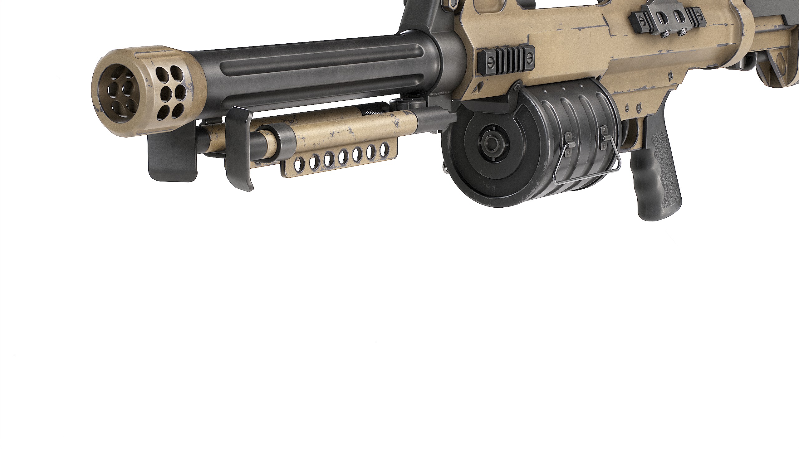 PBR Chinese QLB-06 Grenade Launcher Low-poly 3D model_10