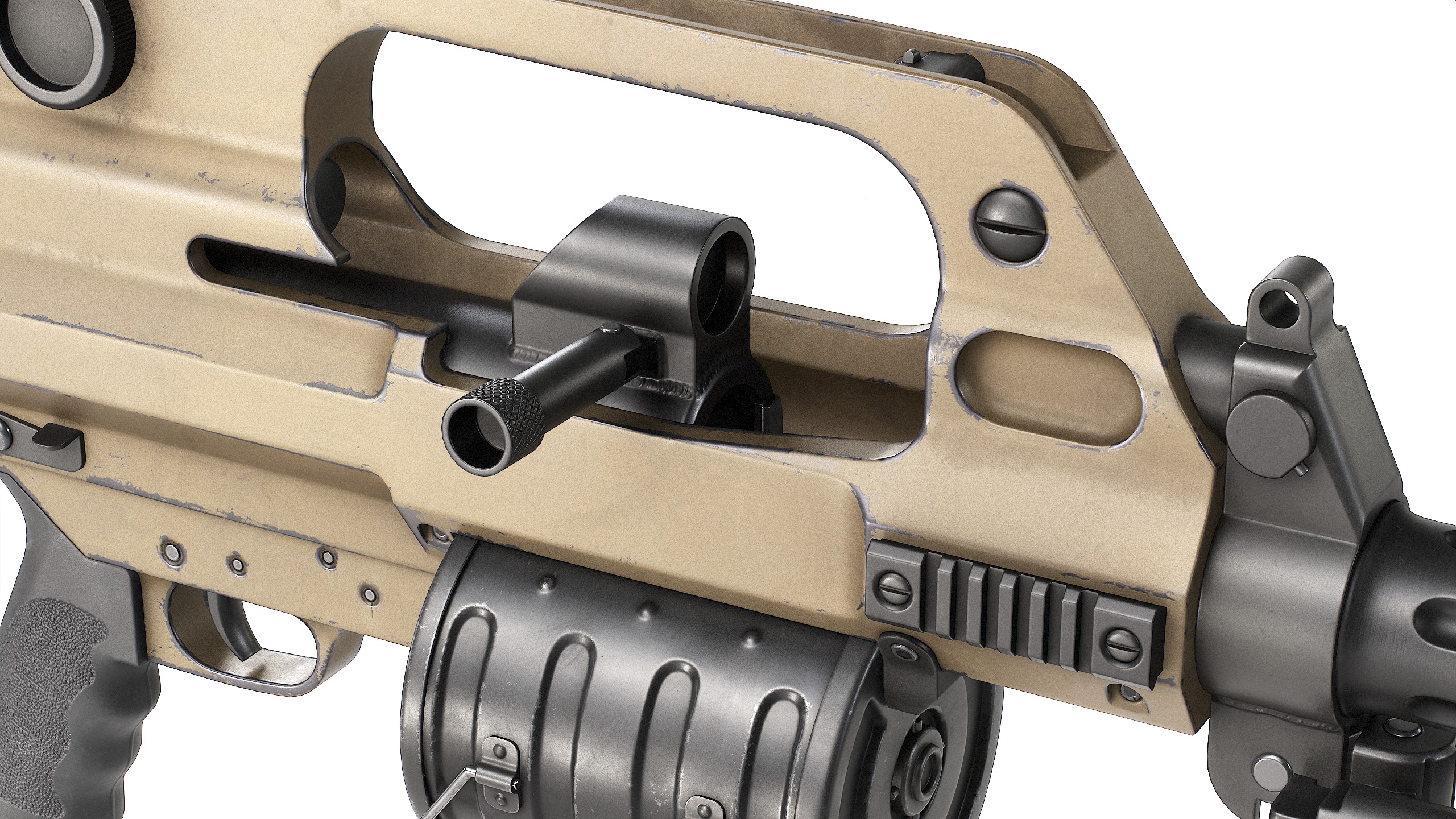 PBR Chinese QLB-06 Grenade Launcher Low-poly 3D model_12