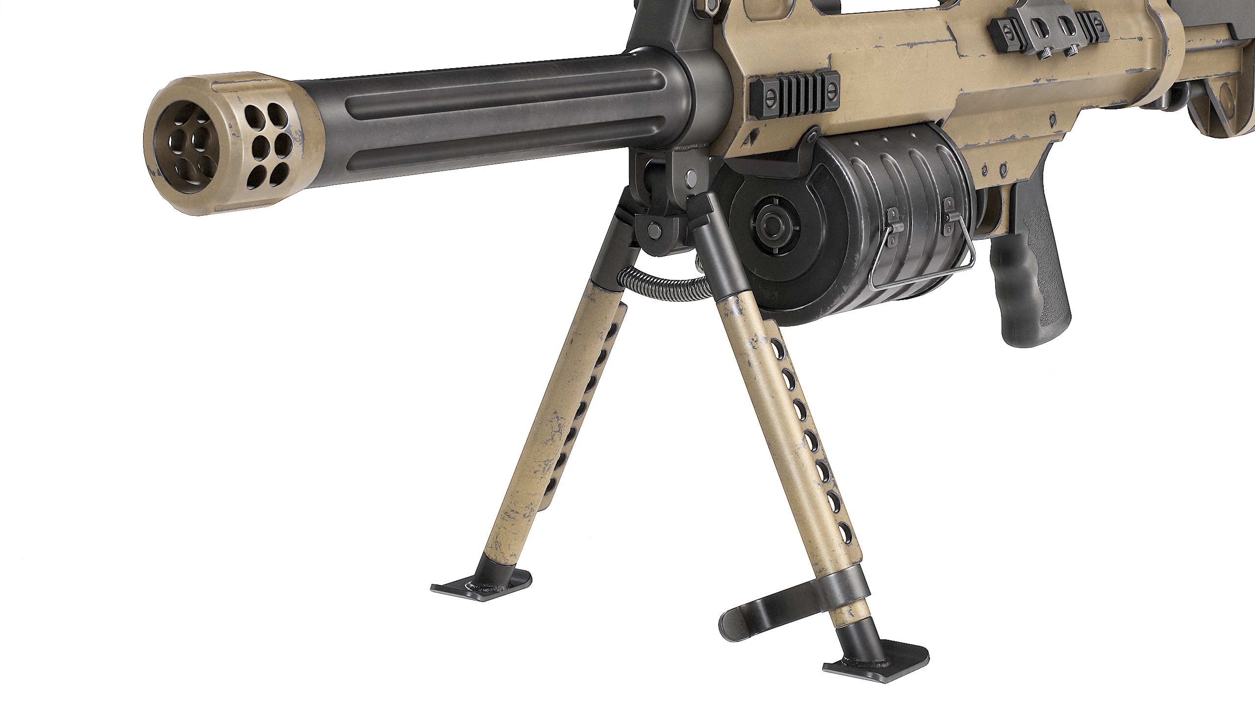 PBR Chinese QLB-06 Grenade Launcher Low-poly 3D model_9