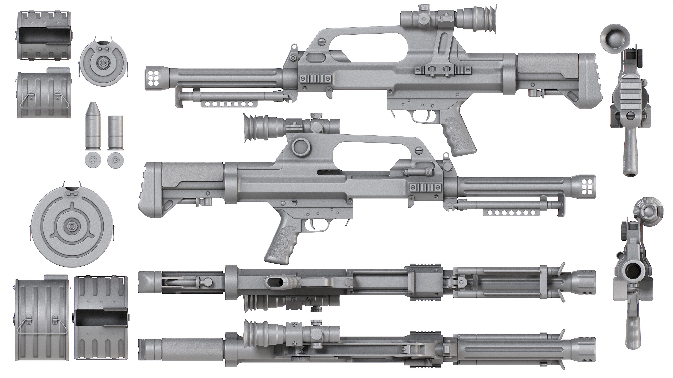 PBR Chinese QLB-06 Grenade Launcher Low-poly 3D model_5