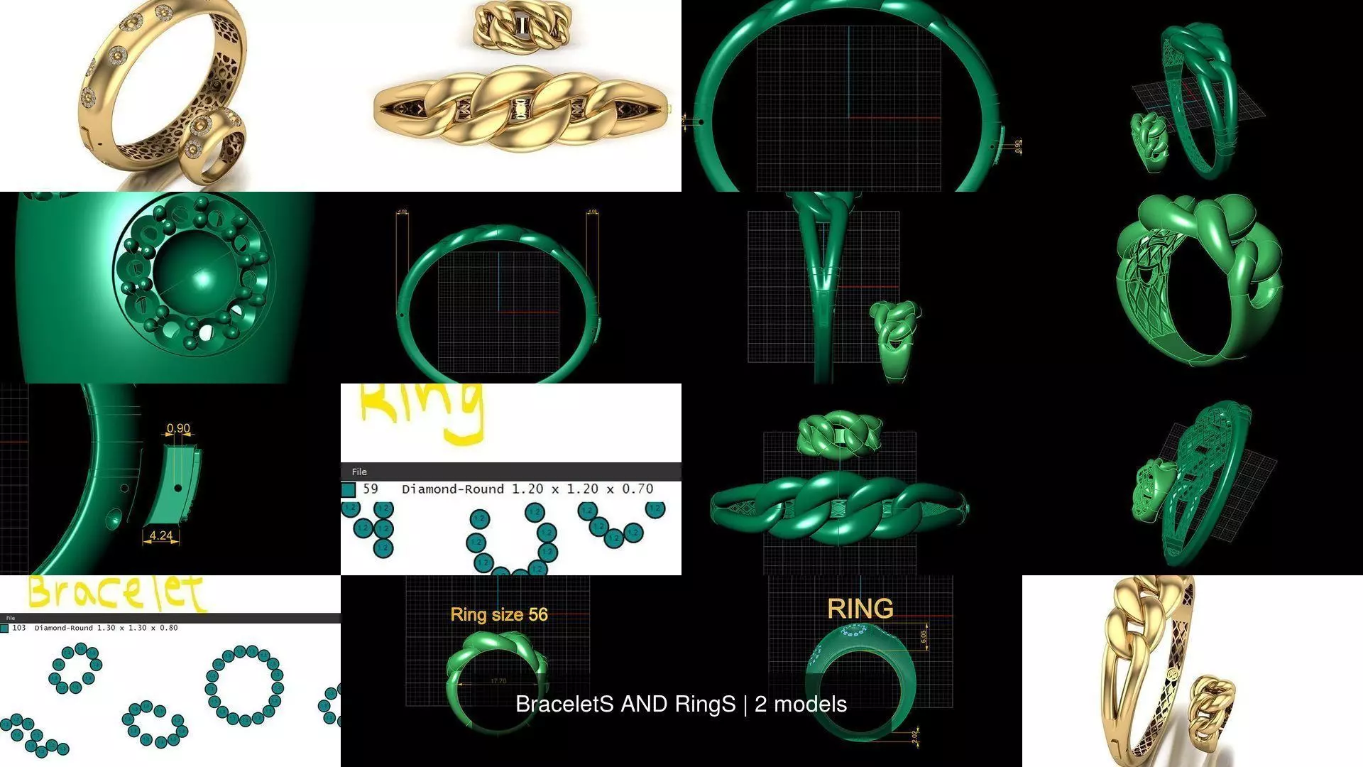 BraceletS AND RingS 3D Model Collection_0