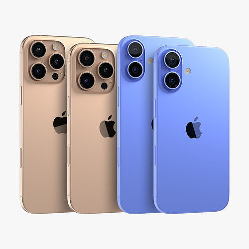 Apple iPhone 16 And Plus And Pro And Pro Max 3D model