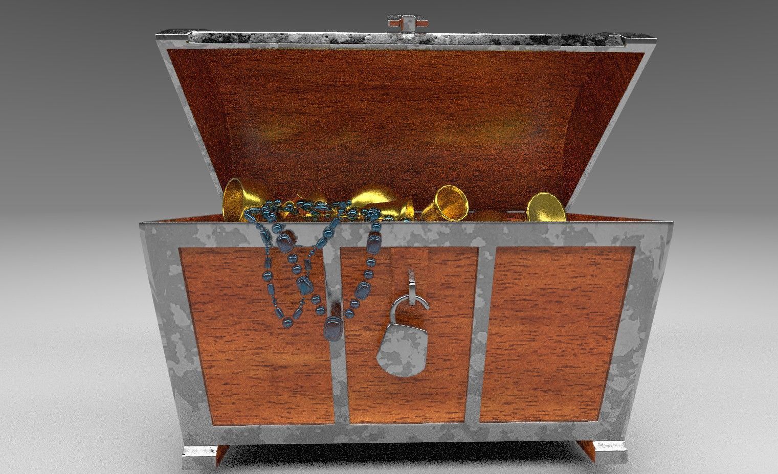 TreasureChest Low-poly 3D model_4