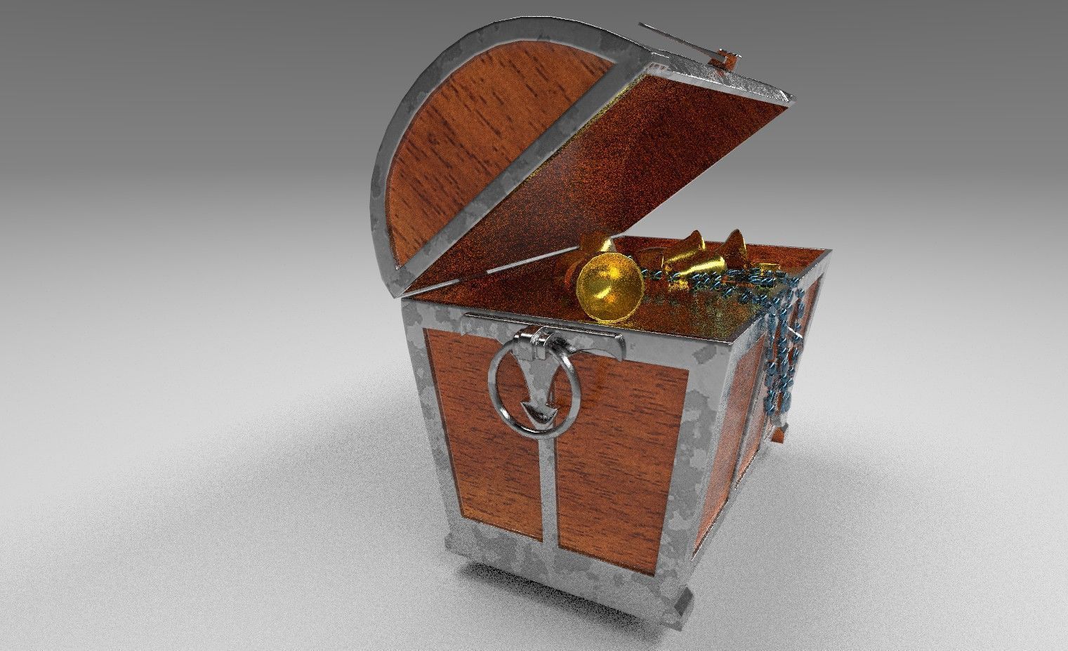 TreasureChest Low-poly 3D model_5