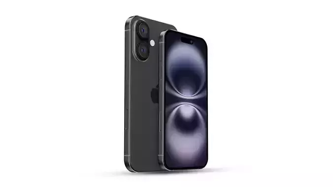 iPhone 16 Black Low-poly 3D model