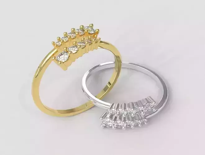 Diamond Modern Open Ring 