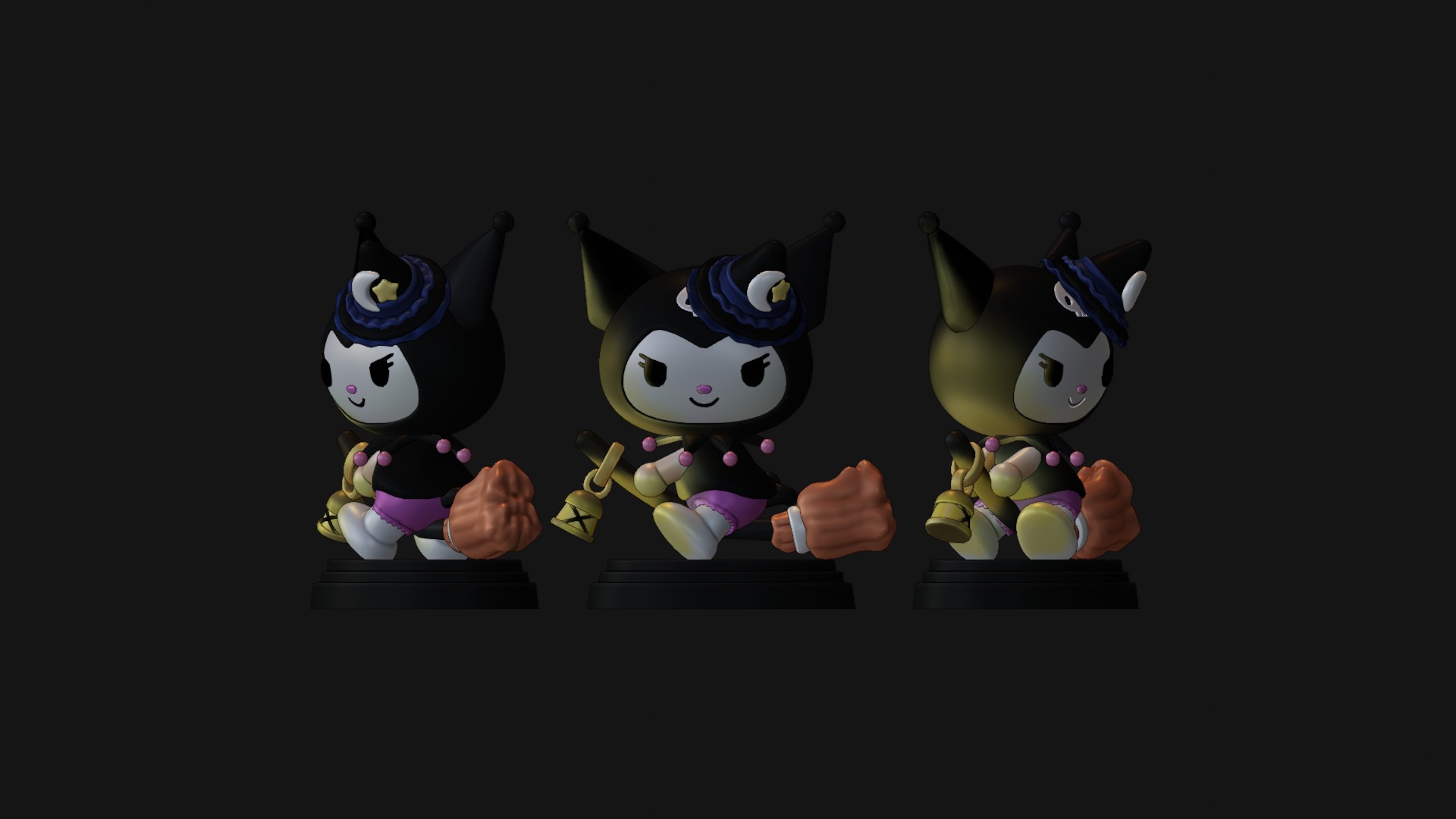Kuromi Hallowen - Hello Kitty 3D print model_9