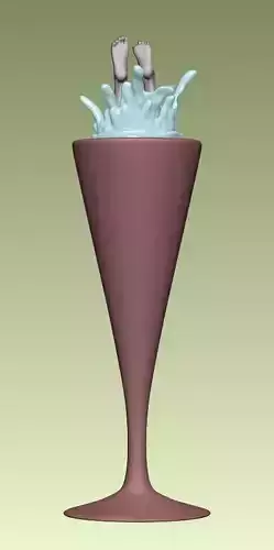 Swimming in a Glass of Water  3D Model for Printing