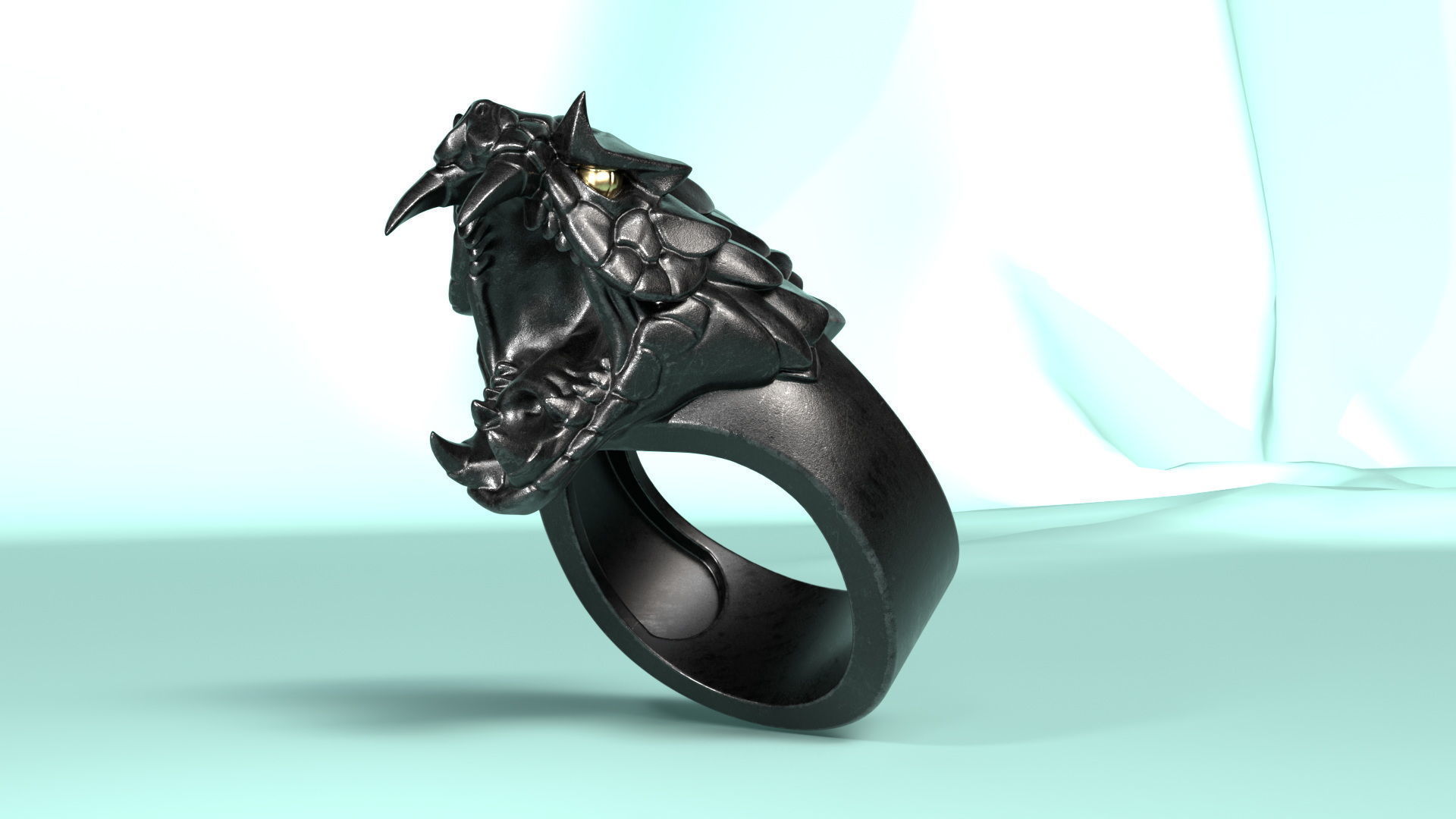 Snake Ring 3D print model_2