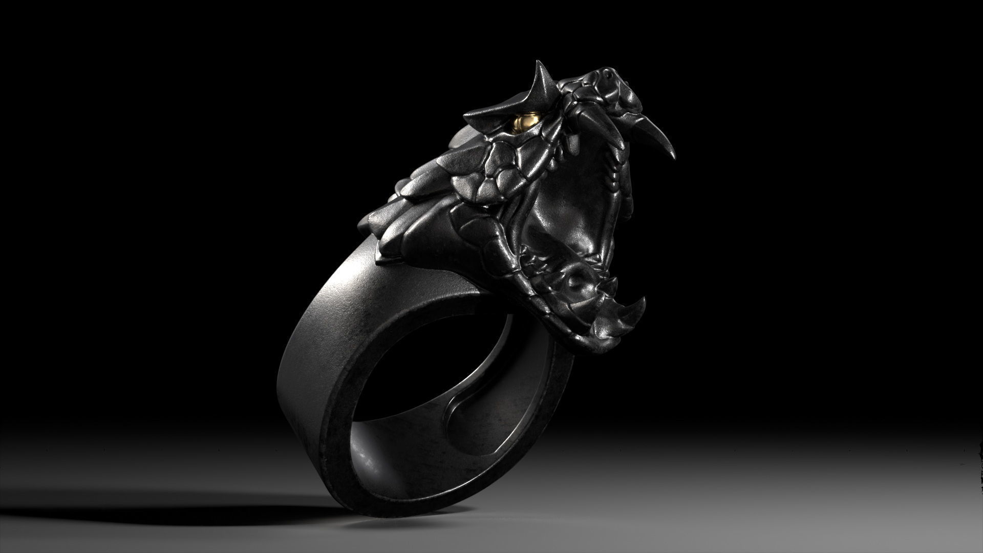 Snake Ring 3D print model_3