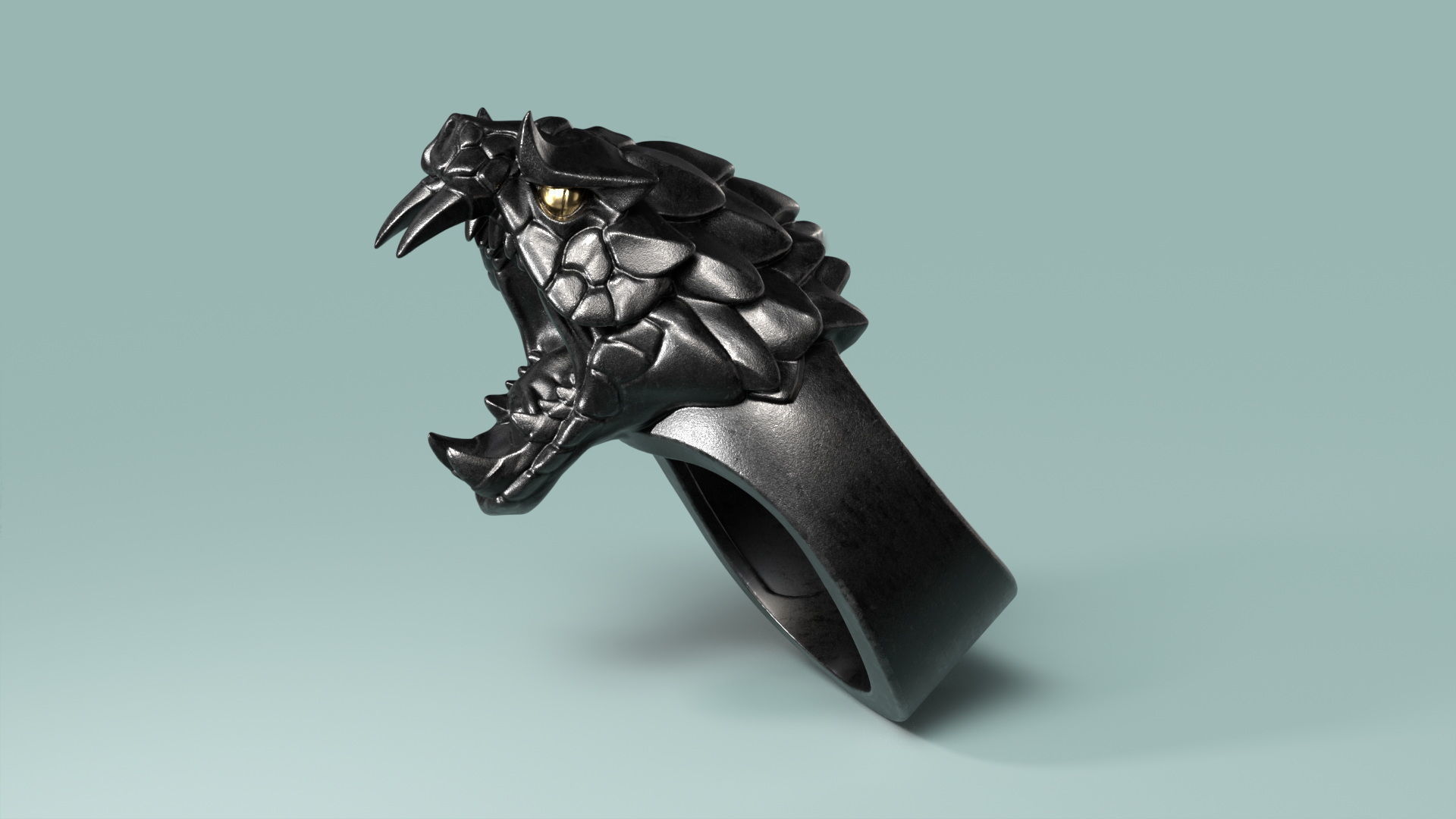 Snake Ring 3D print model_5