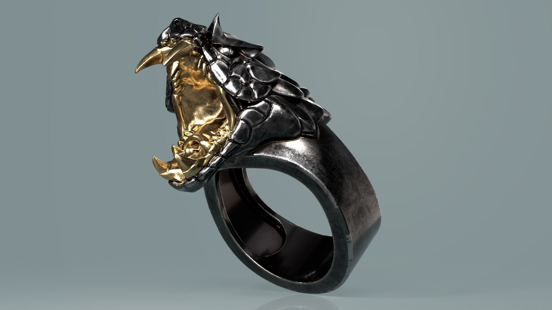 Snake Ring 3D print model_1