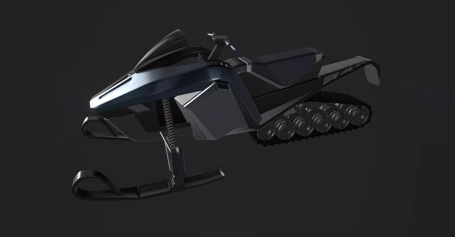 4-Wheel Snowmobile - Quadsk Low-poly 3D model_0