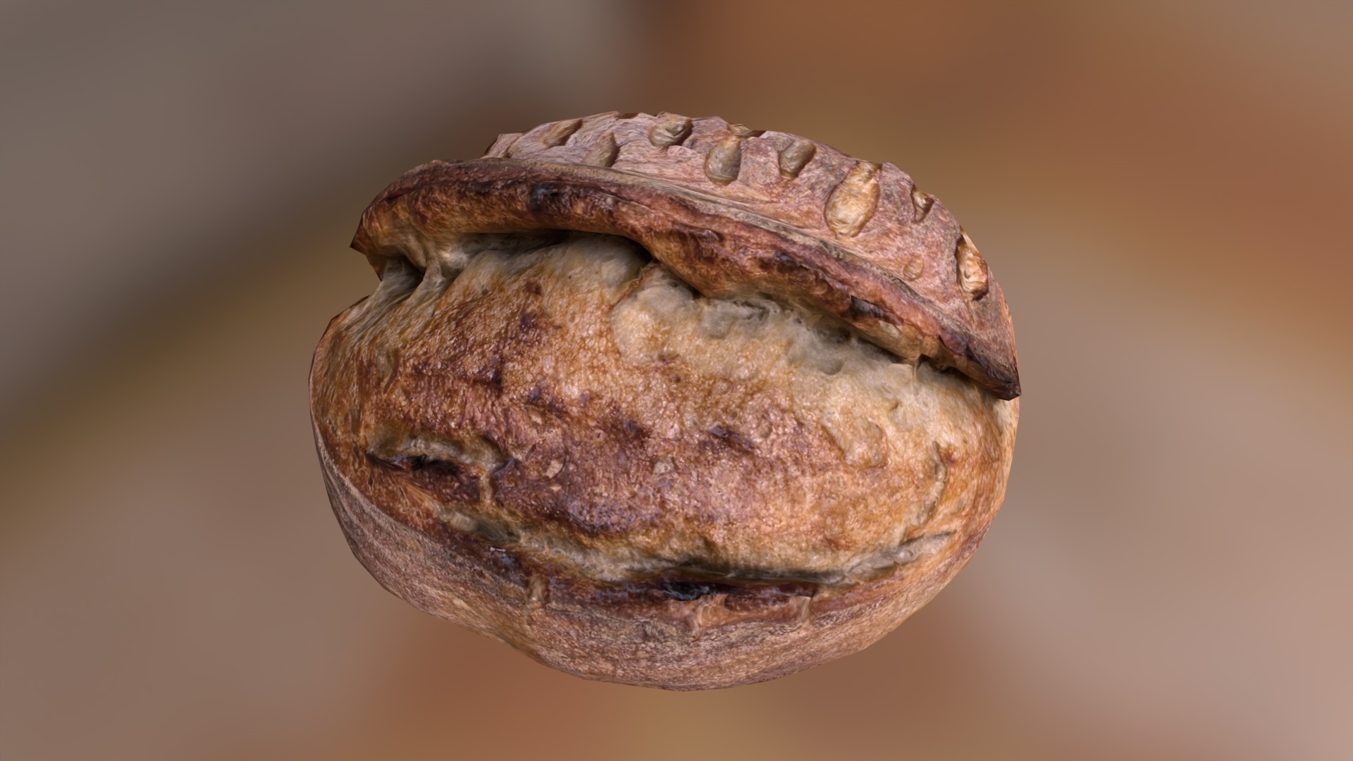 Bread Low-poly 3D model_8
