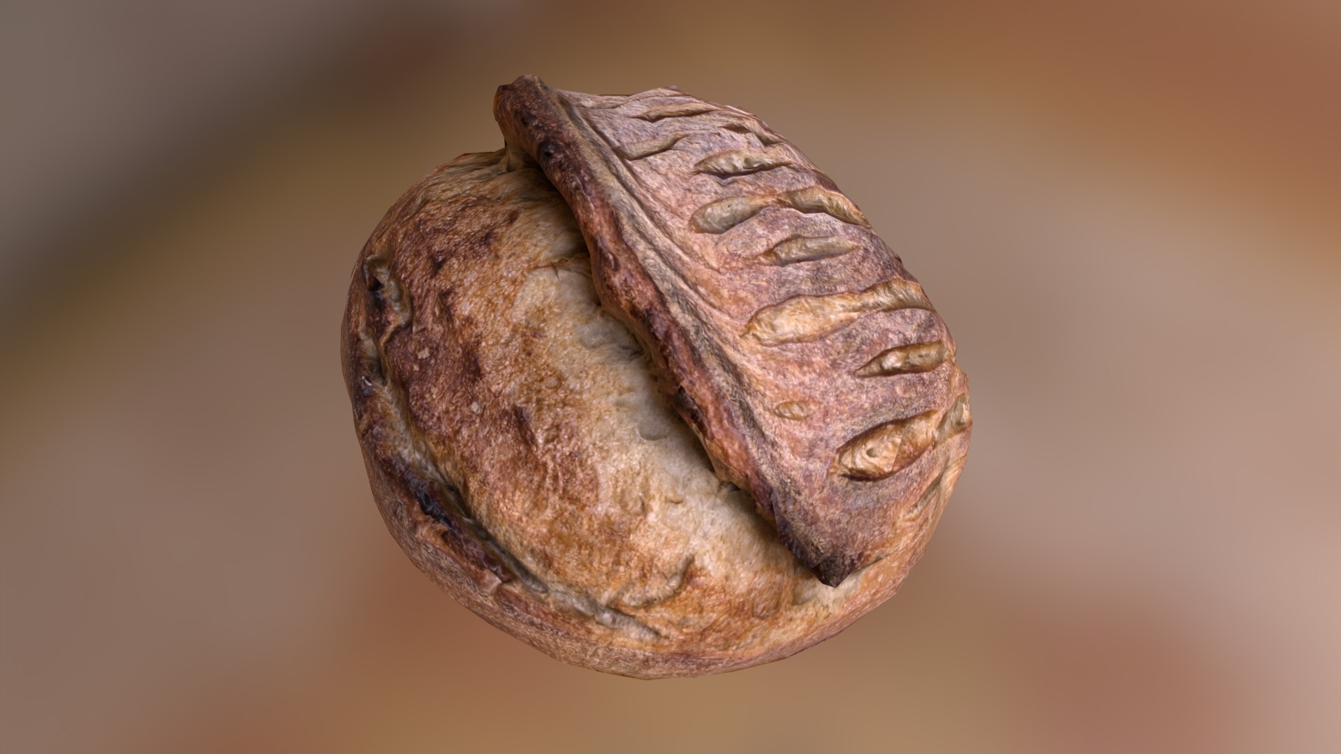 Bread Low-poly 3D model_7