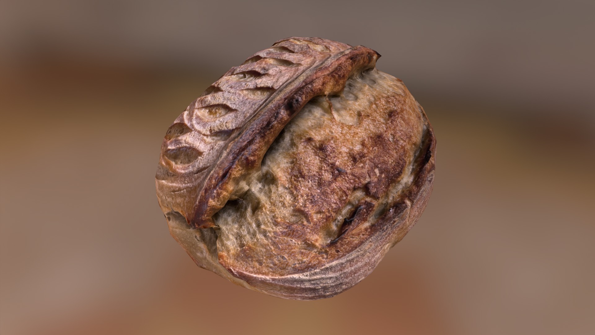 Bread Low-poly 3D model_2