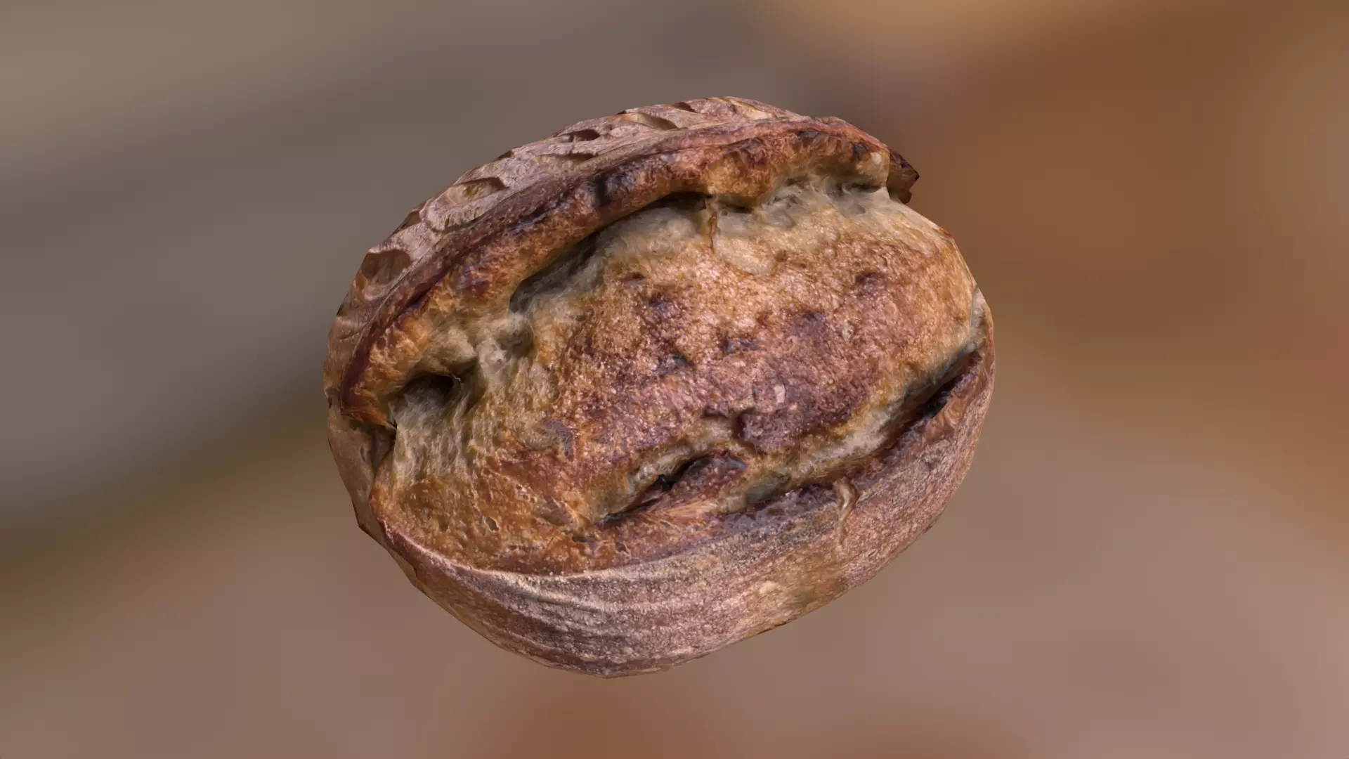 Bread Low-poly 3D model_0