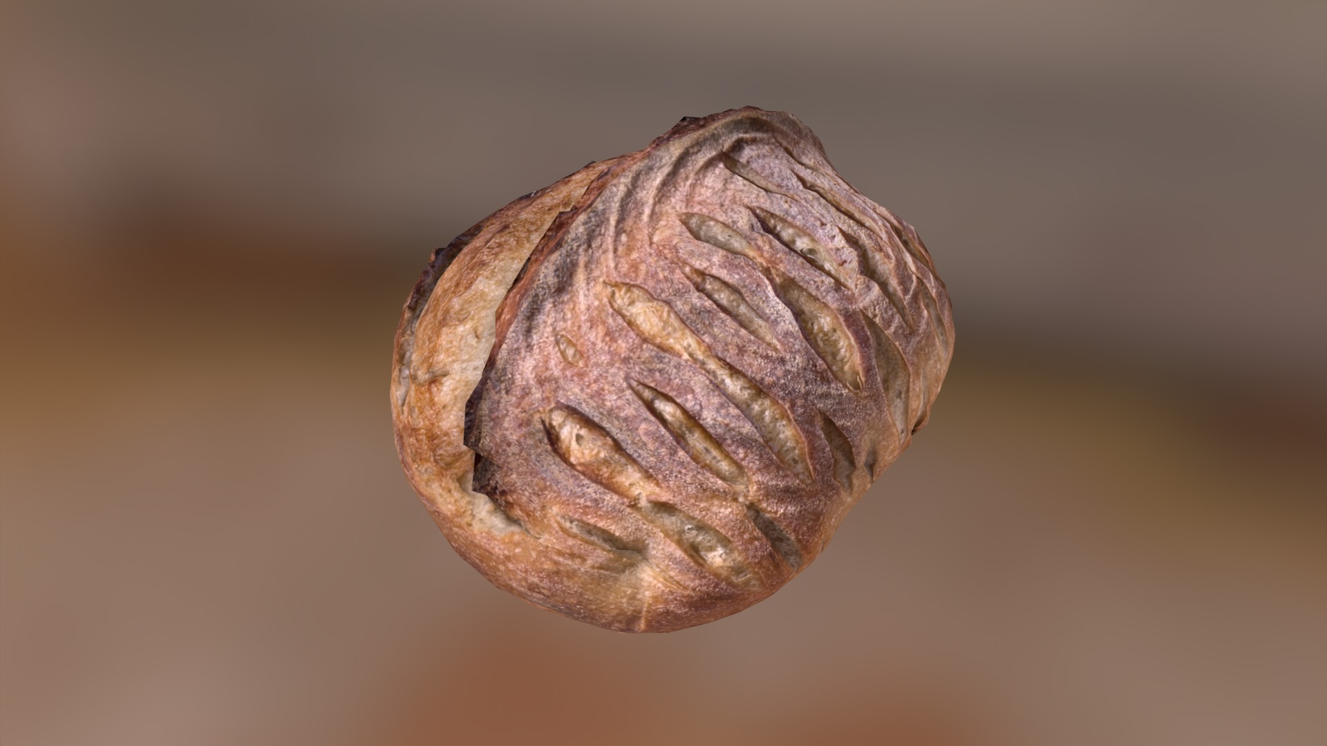 Bread Low-poly 3D model_6