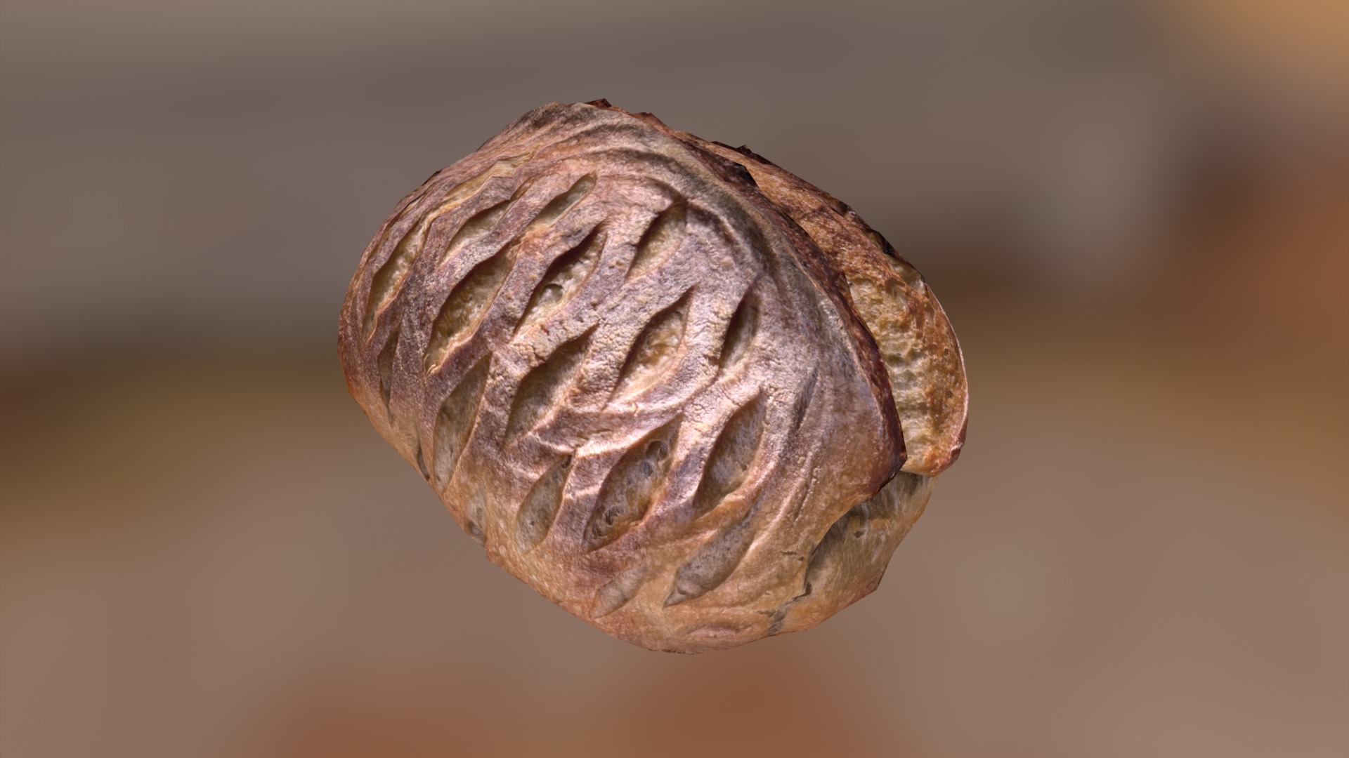 Bread Low-poly 3D model_4