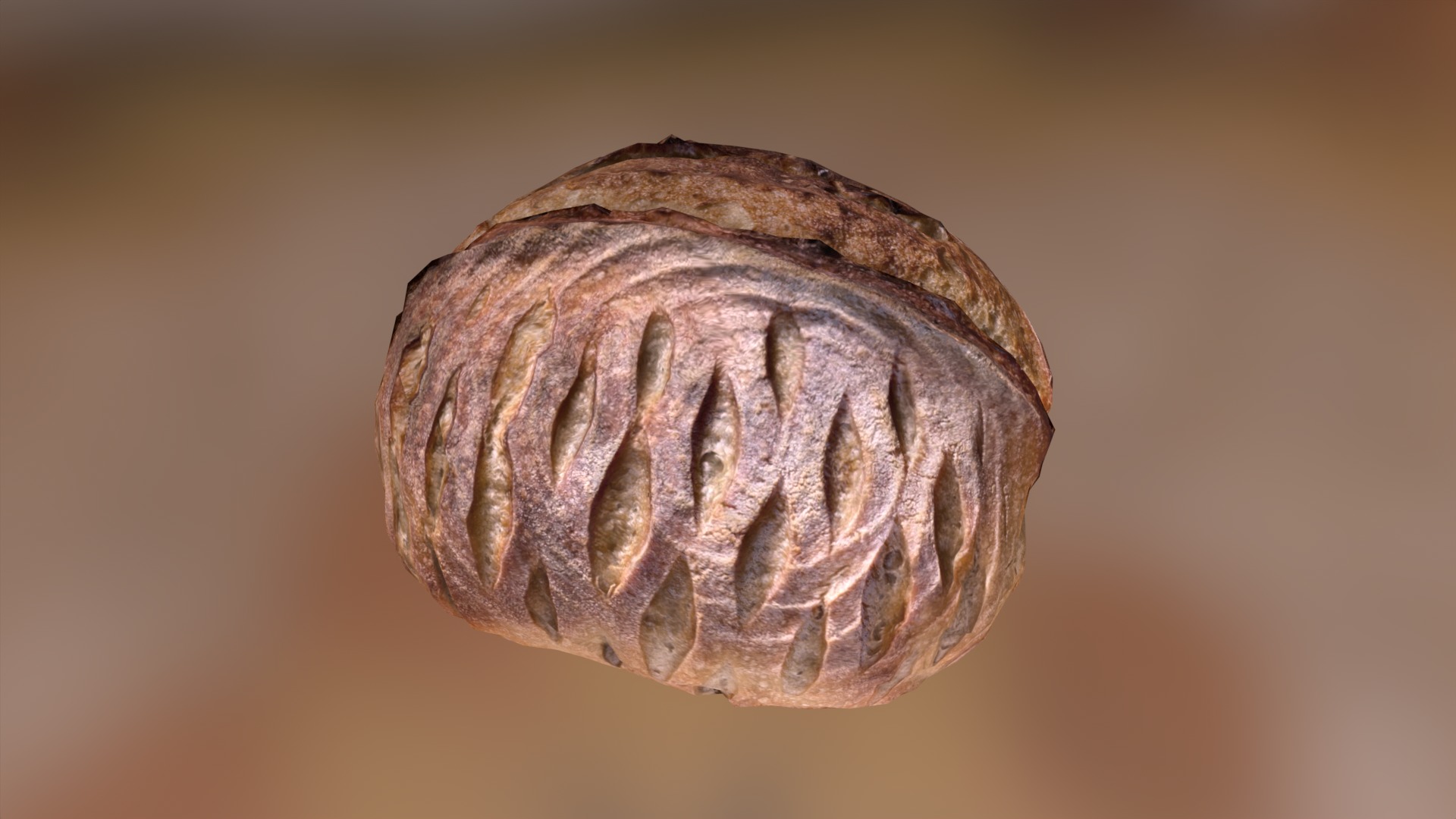 Bread Low-poly 3D model_5