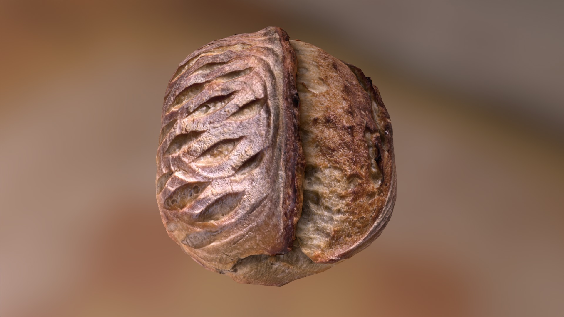 Bread Low-poly 3D model_3