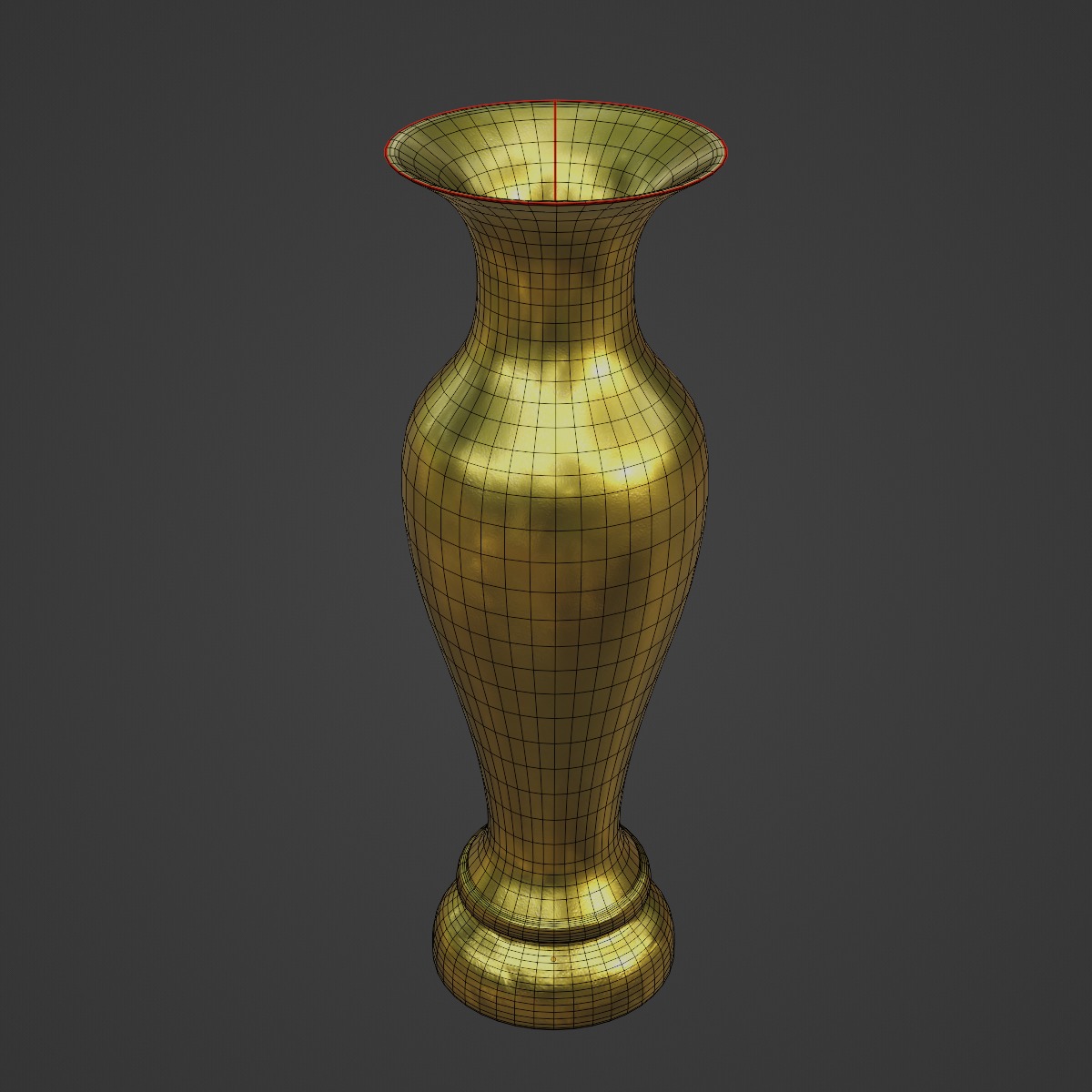 Classic Gold Vase 01 3D model_6