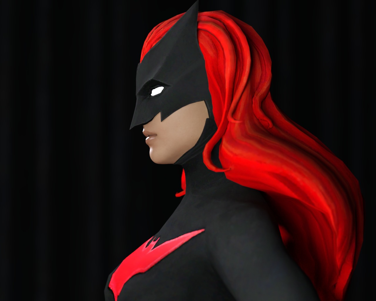 Batwoman Low-poly 3D model_8