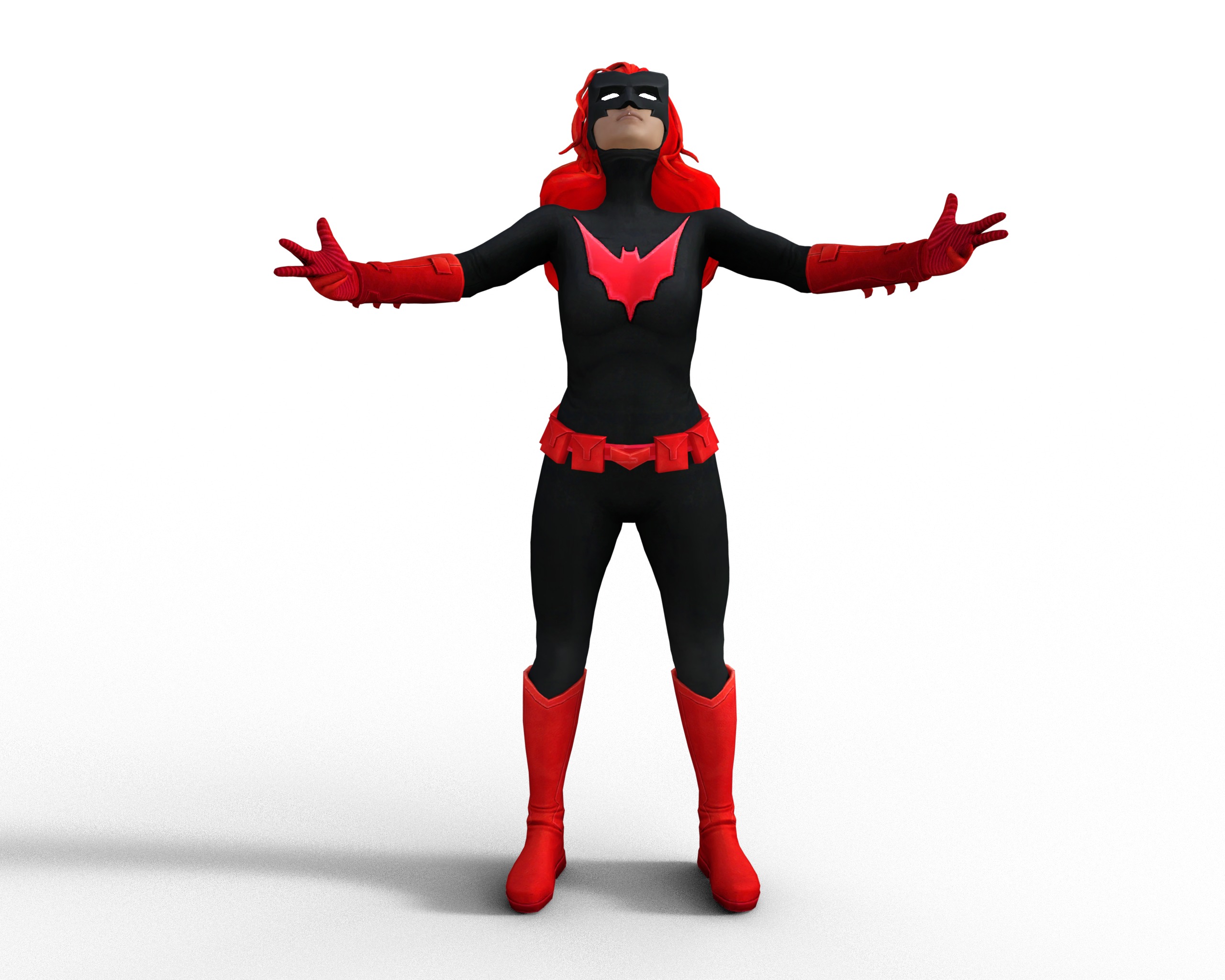 Batwoman Low-poly 3D model_4