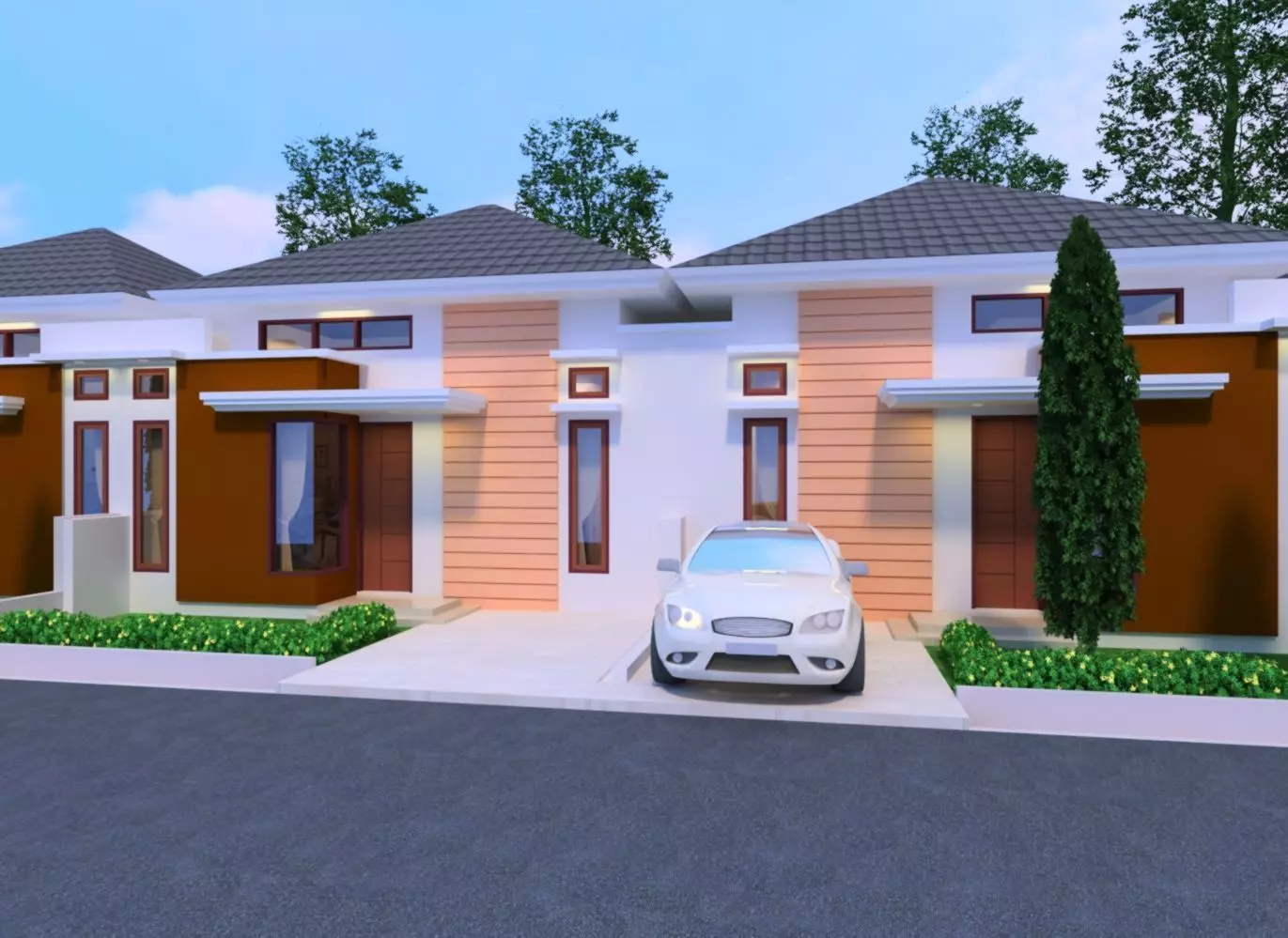 simple minimalist  house 3D model_0