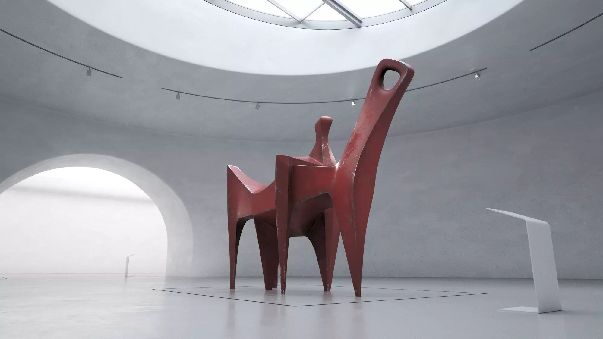 Modern Abstract Metal Sculpture Low-poly 3D model_0