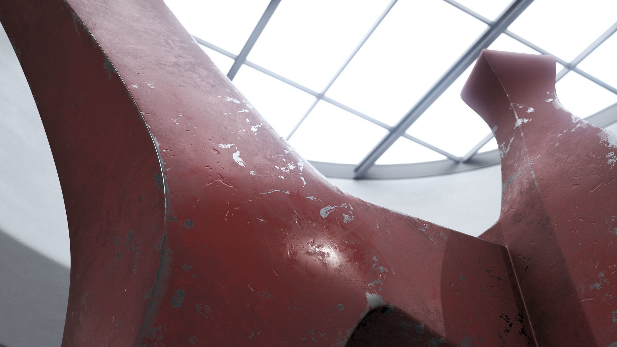 Modern Abstract Metal Sculpture Low-poly 3D model_6