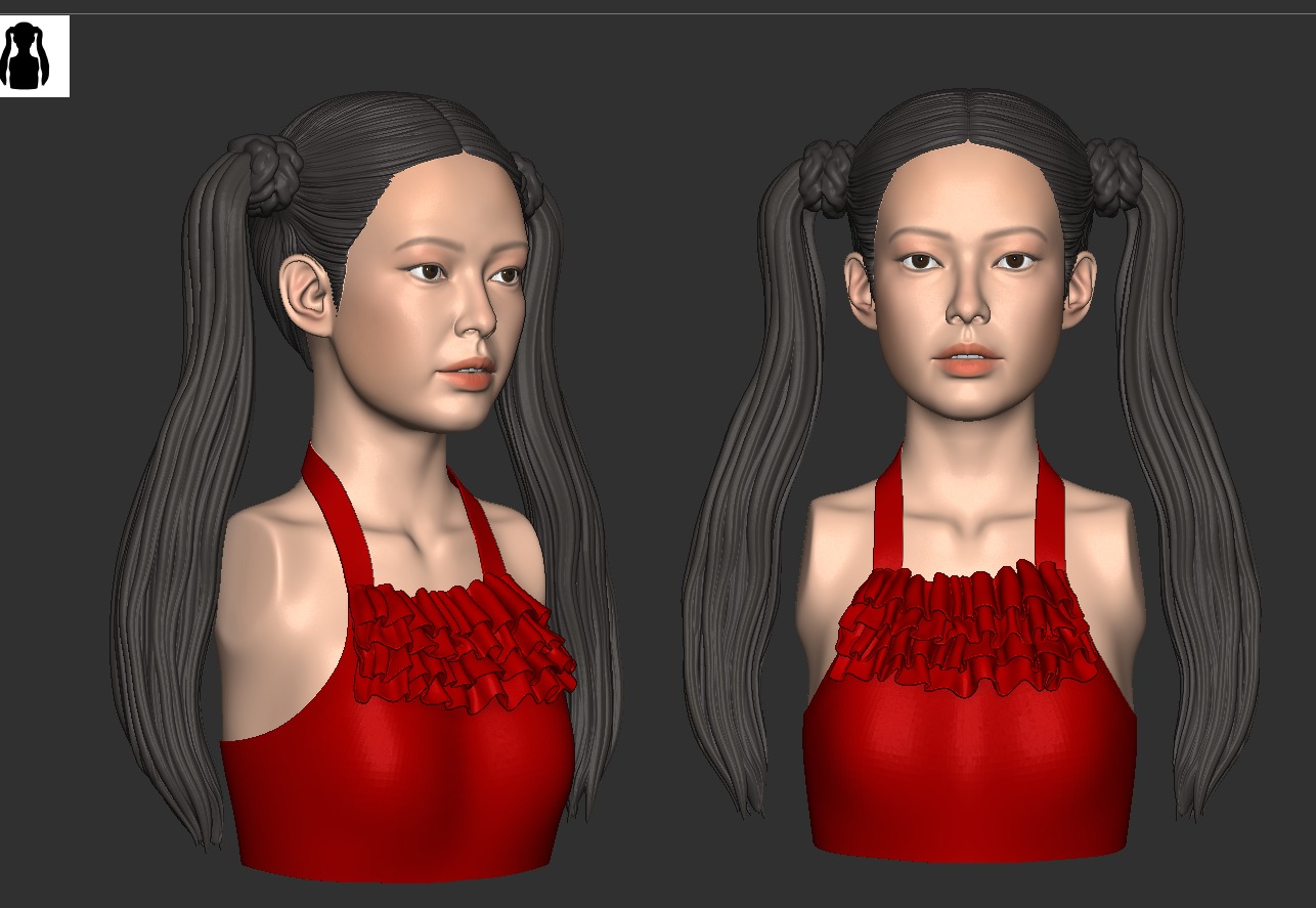 Jennie Kim - Blackpink Bust 3D print model_1